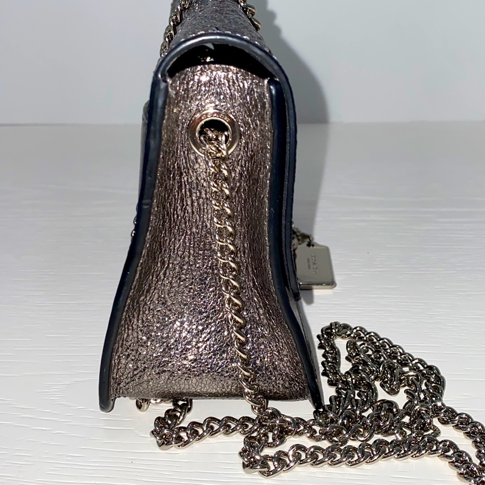 Coach Metallic Glitter Crossbody Bag With Silver Acce… Gem